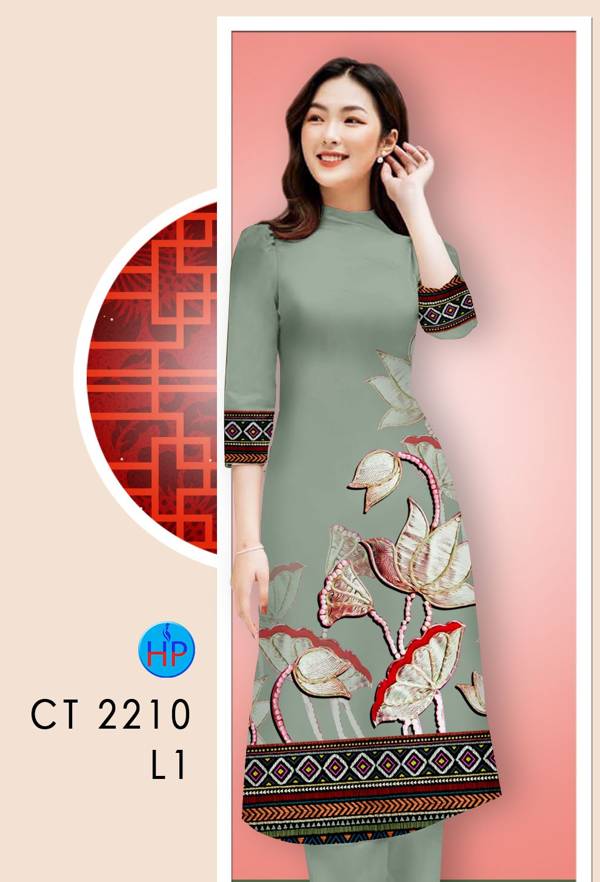 Vải Áo Dài Hoa In 3D AD CT2210 47